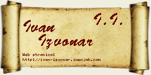Ivan Izvonar vizit kartica